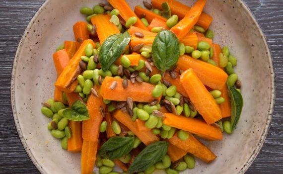 Roasted Carrot and Edamame Bean Side Dish